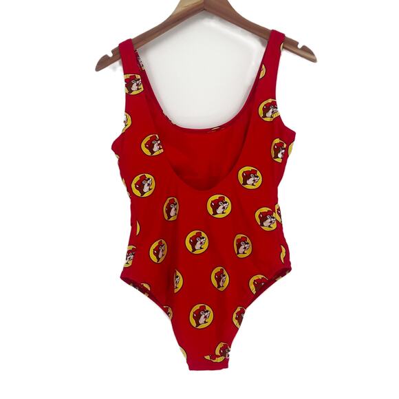 Buc-ee's Womens One-Piece Swimsuit Red w/ Beaver Logo size XS - Picture 2 of 6